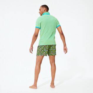 Herren Andere Uni - Einfarbiges Polohemd aus Baumwollpikee mit changierendem Effekt für Herren, Azurblau backworn Herren Andere Uni - Einfarbiges Polohemd aus Baumwollpikee mit changierendem Effekt für Herren, Azurblau backworn