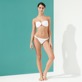 Women 020 Embroidered - Women Bikini Bottom Tanga Broderies Anglaises, White front worn view