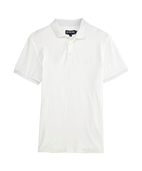 Men Others Solid - Men Terry Cloth Polo Shirt Solid, White front view