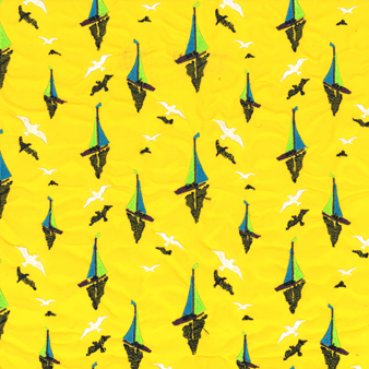 Men Swim Trunks Embroidered Bateaux sur l'eau - Limited Edition, Buttercup yellow print