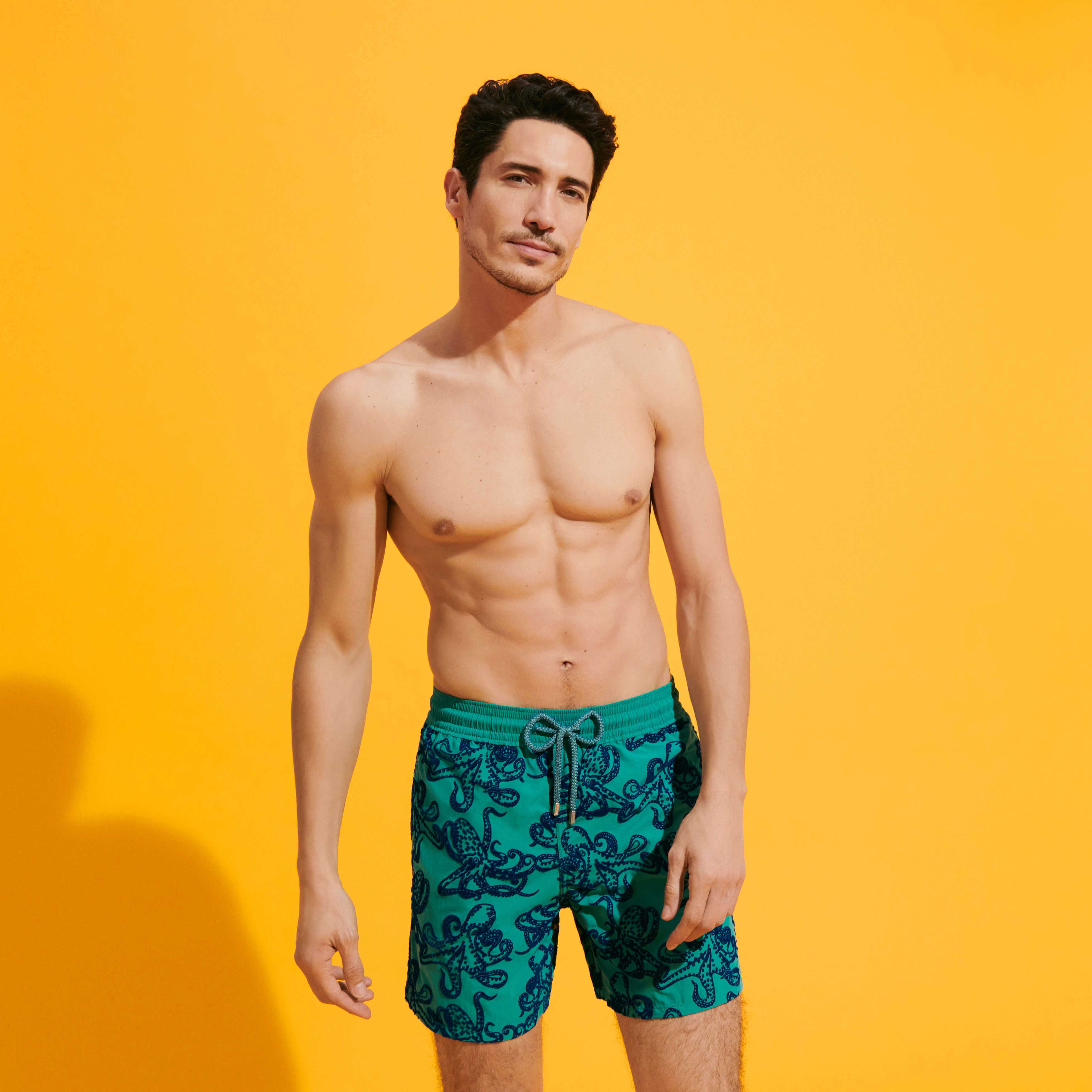 Men Swim Trunks Poulpes Flocked