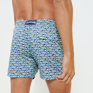 男款 Stretch classic 印制 - 男士 Marbella 弹力游泳短裤, Lagoon 背面穿戴视图