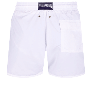Men Classic Solid - Men Swimwear Solid, White back view