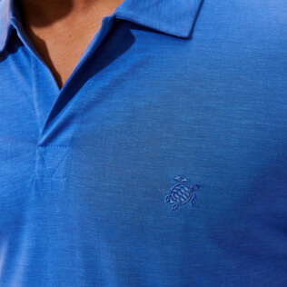 Homme AUTRES Uni - Polo en Tencel homme uni, Bleu de mer vue de détail 1