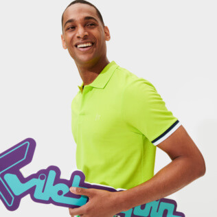 Bild von Herren Andere Uni - Solid Polohemd aus Baumwollpikee für Herren, Lemongrass Details Ansicht 2 Bild von Herren Andere Uni - Solid Polohemd aus Baumwollpikee für Herren, Lemongrass Details Ansicht 2