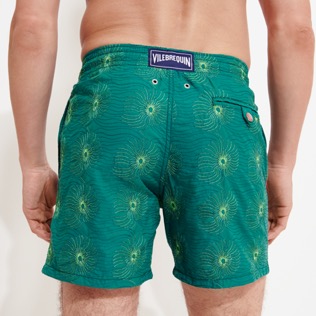 Men Others Embroidered - Men Embroidered Swim Trunks Hypno Shell - Limited Edition, Linden back worn view