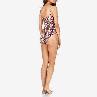 Damen Einteiler Bedruckt - Mini Paradise 3D Bustier-Badeanzug für Damen, Nude backworn Damen Einteiler Bedruckt - Mini Paradise 3D Bustier-Badeanzug für Damen, Nude backworn