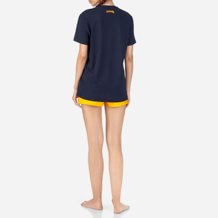 Donne T-Shirt Stampato - T-shirt girocollo Prehistoric Fish, Blu marine backworn Donne T-Shirt Stampato - T-shirt girocollo Prehistoric Fish, Blu marine backworn
