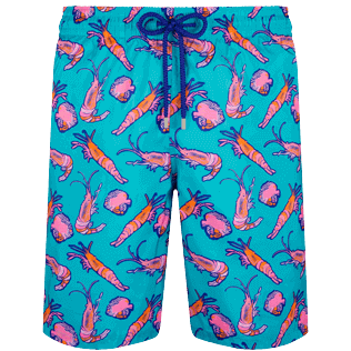 Men Short classic Printed - Men Long Ultra-light and packable Swimwear Crevettes et Poissons, Curacao front view