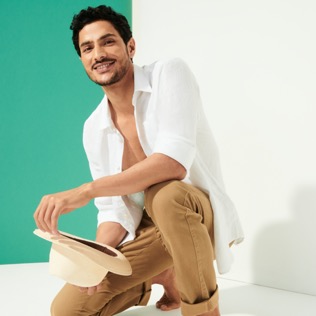 Imagen de Hombre Autros Gráfico - Pantalón chino con microestampado para hombre, Nuts detalles vista 3 Imagen de Hombre Autros Gráfico - Pantalón chino con microestampado para hombre, Nuts detalles vista 3