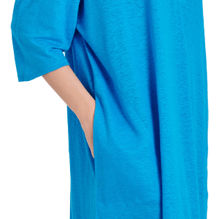 Women Others Solid - Women Linen Dress Solid, Hawaii blue supp1 Women Others Solid - Women Linen Dress Solid, Hawaii blue supp1