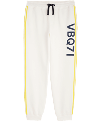 Men Cotton Joggers Solid Off white front view