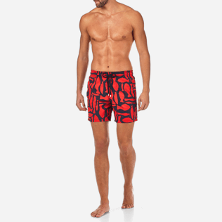 Men Classic / Moorea Printed - Silex Fishes Swim shorts, Poppy red frontworn Men Classic / Moorea Printed - Silex Fishes Swim shorts, Poppy red frontworn