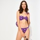 Mujer Bandeau Estampado - Top de bikini de corte bandeau con estampado Hypno Shell para mujer, Azul marino detalles vista 6