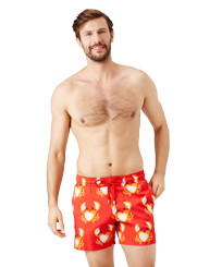 年情人节图案男士弹力泳裤 Medicis red 正面穿戴视图