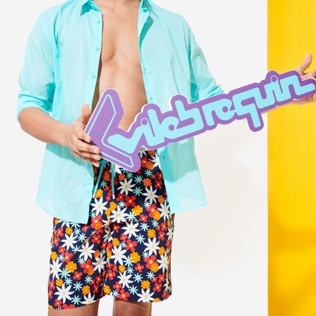 Men Long classic Printed - Men Swim Trunks Long 1977 Spring Flowers, Navy supp3 Men Long classic Printed - Men Swim Trunks Long 1977 Spring Flowers, Navy supp3