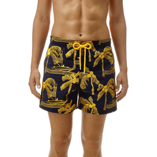 Men Classic / Moorea Embroidered - All Over Palm Trees Embroidery Swimwear, Navy supp2 Men Classic / Moorea Embroidered - All Over Palm Trees Embroidery Swimwear, Navy supp2