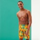 Men Long classic Printed - Men Swimwear Long 1998 Les Perroquets, Apricot front worn view
