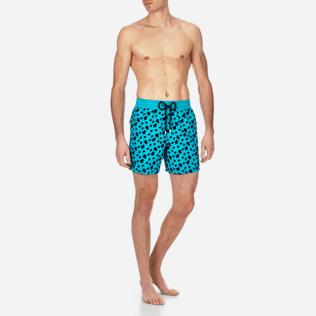 Men Classic / Moorea Printed - Men Swimwear Flocked Micro ronde des tortues, Curacao frontworn Men Classic / Moorea Printed - Men Swimwear Flocked Micro ronde des tortues, Curacao frontworn