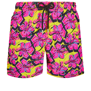 Homme CLASSIQUE Imprimé - Maillot de bain homme 1985 Crazy Flower, Citron front Homme CLASSIQUE Imprimé - Maillot de bain homme 1985 Crazy Flower, Citron front