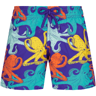 Boys Others Printed - Boys Swim Trunks Octopussy, Purple blue front view