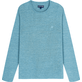 Unisex Linen Jersey T-Shirt Solid Heather azure vista frontal