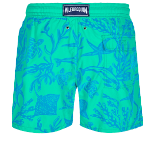 Men Classic Printed - Men Swimwear 2000 Vie Aquatique Flocked, Veronese green back view