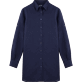 Women Others Solid - Women Long Linen Shirt Solid, Navy front view