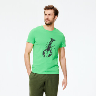 Uomo Altri Stampato - T-shirt uomo in cotone Lobster 3D Effect, Verde prato inglese frontworn Uomo Altri Stampato - T-shirt uomo in cotone Lobster 3D Effect, Verde prato inglese frontworn