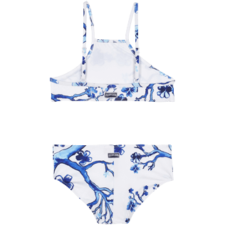 Girls Others Printed - Girls Two Pieces Swimsuit Cherry Blossom, Sea blue back view