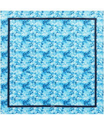 Unisex Silk Scarf Flowers Tie & Dye Azul marino vista frontal