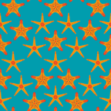 Uomo Classico stretch Stampato - Costume da bagno uomo elasticizzato Starfish Dance, Blu curacao stampe