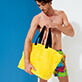AUTRES Uni - Grand Sac de plage uni en Coton, Safran frontworn AUTRES Uni - Grand Sac de plage uni en Coton, Safran frontworn