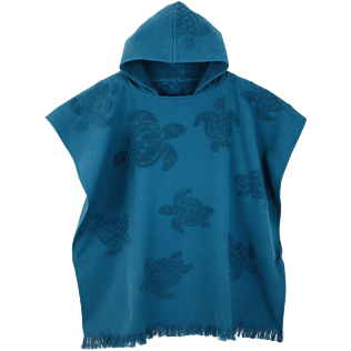 Towels Solid - Kids Beach Poncho in Cotton Turtles Jacquard, Spray front Towels Solid - Kids Beach Poncho in Cotton Turtles Jacquard, Spray front