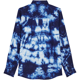 Men Others Printed - Men Linen and Cotton Fonds Marins Tie & Dye Shirt, Navy back view