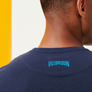 Herren Andere Bedruckt - Allo La Mer? T-Shirt aus Bio-Baumwolle für Herren, Marineblau Details Ansicht 3