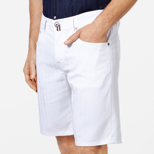 Men Others Solid - Men White 5-Pocket Denim Bermuda Shorts, White supp1 Men Others Solid - Men White 5-Pocket Denim Bermuda Shorts, White supp1