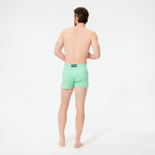 Men Others Solid - Men Swim Trunks Short and Fitted Stretch Solid, Cardamom back worn view