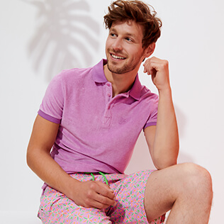 Homme AUTRES Uni - Polo Eponge homme uni, Baies roses frontworn Homme AUTRES Uni - Polo Eponge homme uni, Baies roses frontworn