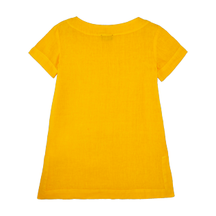 Girls Others Solid - Girls Linen Dress Solid, Mango back Girls Others Solid - Girls Linen Dress Solid, Mango back