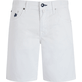 Men Others Embroidered - Men 5-Pocket embroidered Micro Ronde des Tortues Bermuda Shorts, White front view