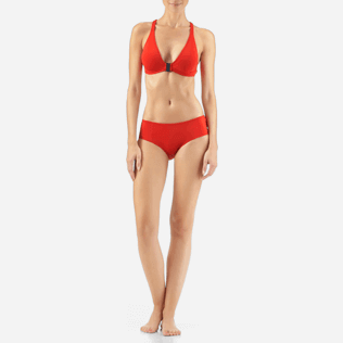 Mujer Bottoms Liso - Braguitas de bikini en tejido moldeado liso, Amapola frontworn Mujer Bottoms Liso - Braguitas de bikini en tejido moldeado liso, Amapola frontworn
