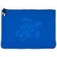 Others Printed - Zipped Turtle Beach Pouch, Sea blue front view