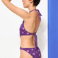 Damen Einteiler Bedruckt - Hypno Shell Trikini-Badeanzug für Damen, Marineblau Details Ansicht 3