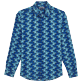 Others Printed - Unisex Cotton Voile Light Shirt Cows Puzzle, Batik blue front Others Printed - Unisex Cotton Voile Light Shirt Cows Puzzle, Batik blue front
