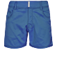Men Flat belts Solid - Men Swim Trunks Flat Belt Solid, Sea blue front view