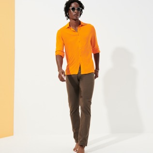 Herren Andere Uni - Solid Hose im Fünf-Taschen-Design für Herren, Brown Details Ansicht 1