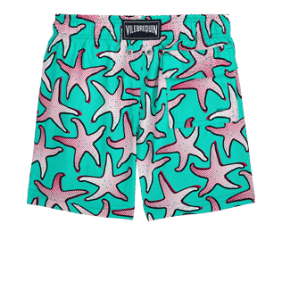 Garçons Classique Moorea Imprimé - Maillot de bain Garçon Stretch Starfish Art, Vert veronese back Garçons Classique Moorea Imprimé - Maillot de bain Garçon Stretch Starfish Art, Vert veronese back