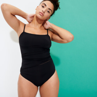 Women One piece Solid - Women Bustier One-piece Swimsuit Solid, Black supp5 Women One piece Solid - Women Bustier One-piece Swimsuit Solid, Black supp5