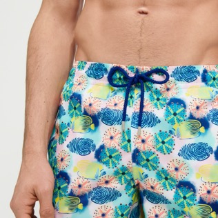 Men Short classic Printed - Men Swimwear Long Ultra-light and packable Urchins & Fishes, White details view 1